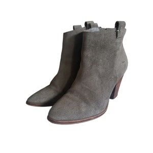 J. CREW Gray Suede Leather Ankle Boots C2030 Women’s Size 6.5
